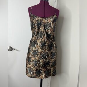 Secret Treasures Black and Brown Floral Mini Dress